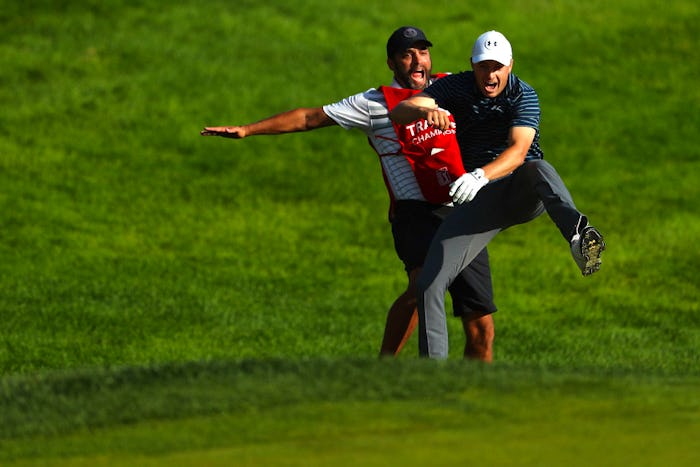 Spieth holes 60-foot bunker shot to win in playoff
